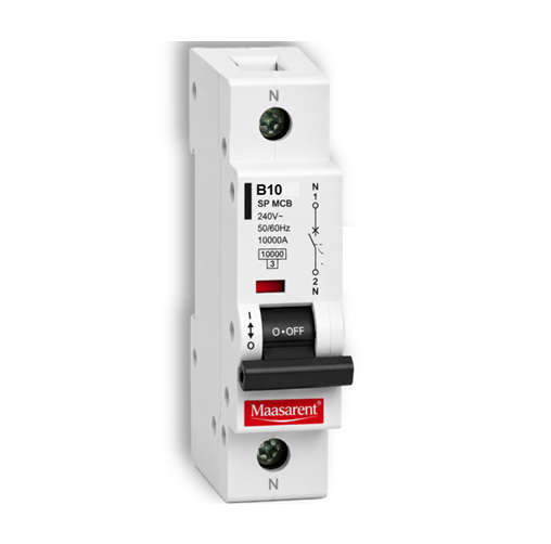 Maasarent 10A Single Pole B-Curve MCB | High-Performance Electrical Protection