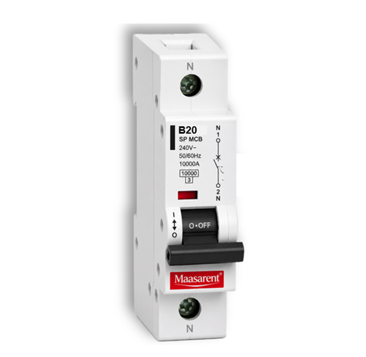 Maasarent 20A Single Pole and Neutral B-Curve MCB | High-Performance Electrical Protection