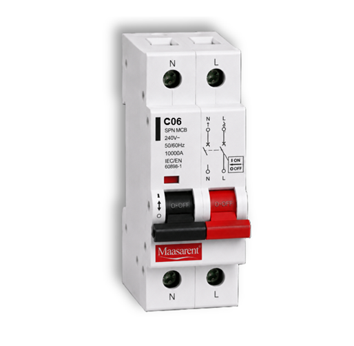 Maasarent 6A Single Pole and Neutral C-Curve MCB | High-Performance Electrical Protection