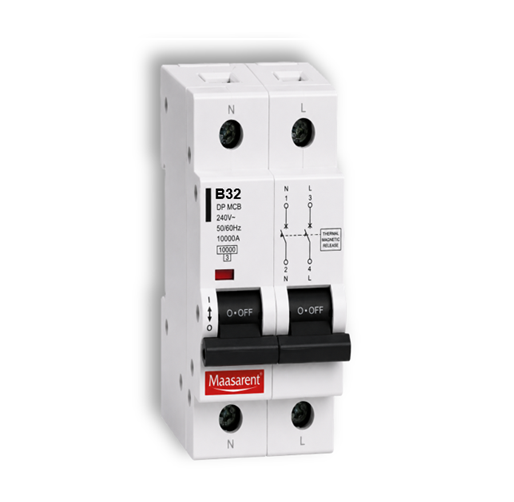 Maasarent 32A Double Pole B-Curve MCB | High-Performance Electrical Protection