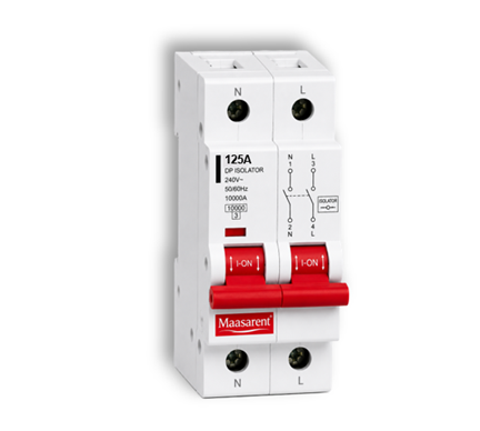 Maasarent Isolator 125A Double Pole | Heavy-Duty Electrical Disconnector for Safe Maintenance