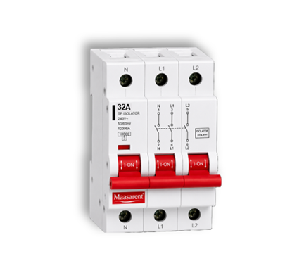 Maasarent Isolator 32A Triple Pole | Heavy-Duty Electrical Disconnector for Safe Maintenance