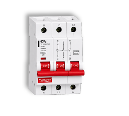 Maasarent Isolator 63A Triple Pole | Heavy-Duty Electrical Disconnector for Safe Maintenance
