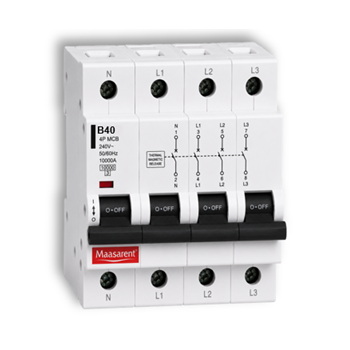 Maasarent 40A Four Pole B-Curve MCB | High-Performance Electrical Protection
