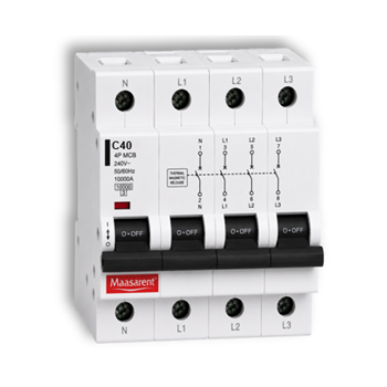 Maasarent 40A Four Pole C-Curve MCB | High-Performance Electrical Protection