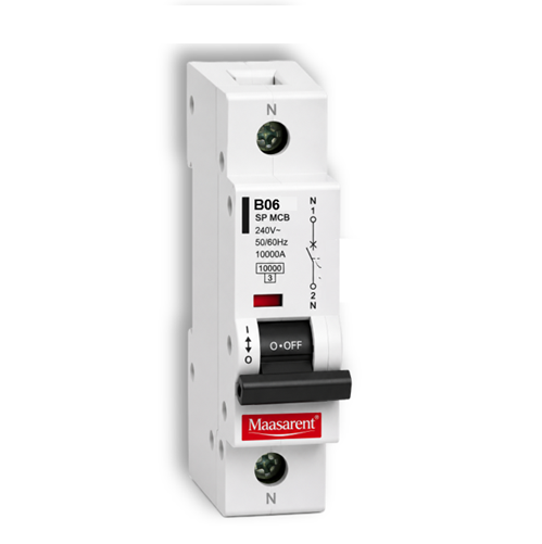 Maasarent 6A Single Pole B-Curve MCB | High-Performance Electrical Protection